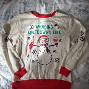 Cream and Red Snowman Sweater